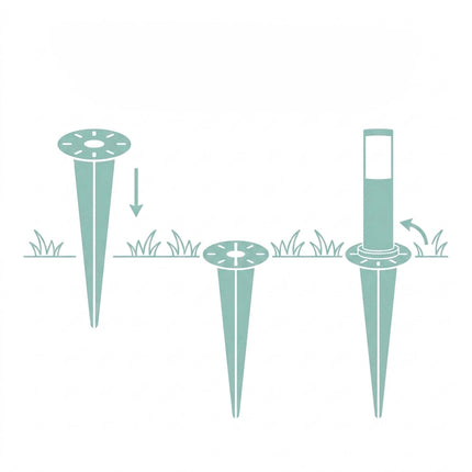 Ground Anchors for Garden Lights, Set of 4, Black