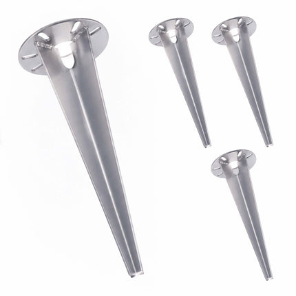 Ground Anchors for Garden Lights, Set of 4, Silver