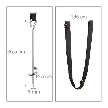 Ground anchor trampoline 8 parts