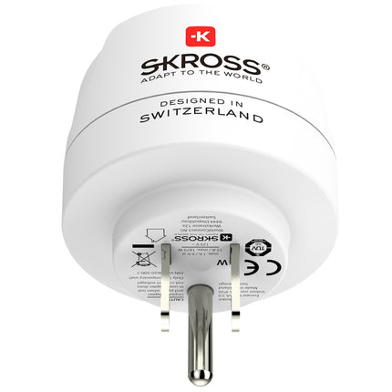 Grounded EU to US Plug Adapter, Multi-Country Use