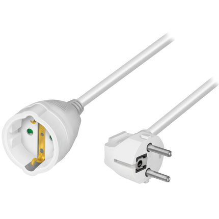 Grounded Indoor Extension Cable, 5m, White