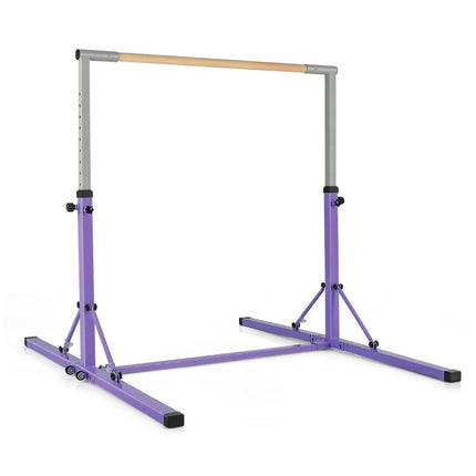 Gymnastics gymnastics bar, height-adjustable gymnastics bars, loadable up to 100kg for indoor use, purple