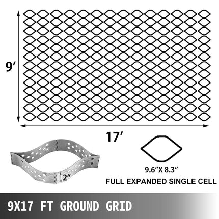 HDPE Geocell Ground Grid 9x17 Ft, 2 In for Gravel