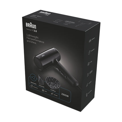 Hair Dryer 2200W, Ionic, 3 Heat 2 Speed, 2 Attachments