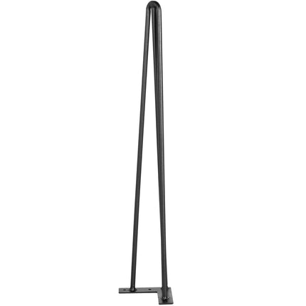 Hairpin Table Legs, 22 Inch Black Set of 4, 3-Rod Steel