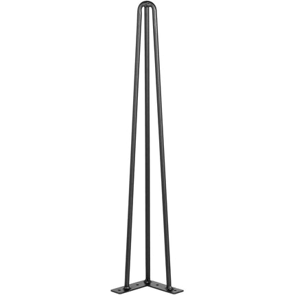 Hairpin Table Legs, 24 Inch Black Set of 4, 3-Rod