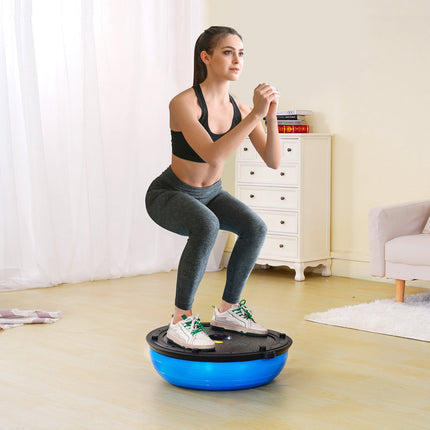 Half Exercise Ball Balance Trainer, 23-Inch, Bands, Pump