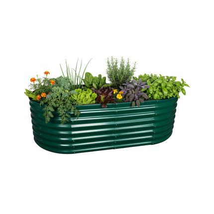 Half-Round Galvanized Metal Raised Garden Bed
