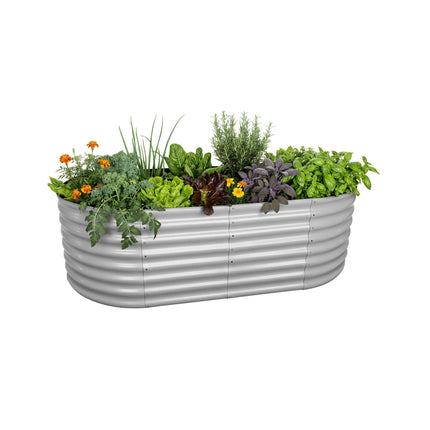 Half-Round Galvanized Metal Raised Garden Bed