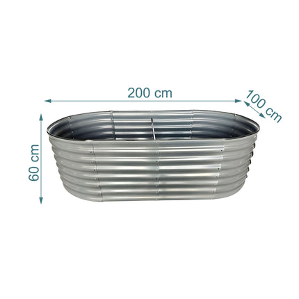 Half-Round Galvanized Metal Raised Garden Bed