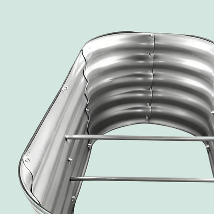 Half-Round Galvanized Metal Raised Garden Bed