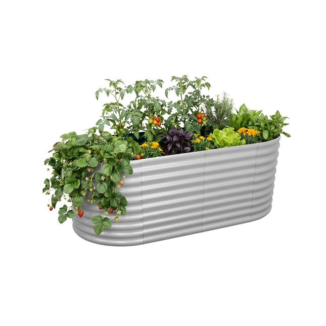 Half-Round Galvanized Metal Raised Garden Bed