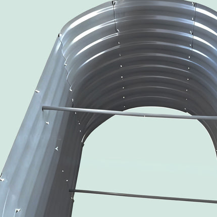 Half-Round Galvanized Metal Raised Garden Bed