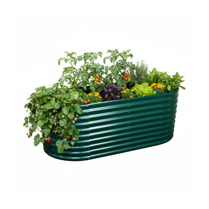 Half-Round Galvanized Steel Raised Garden Bed