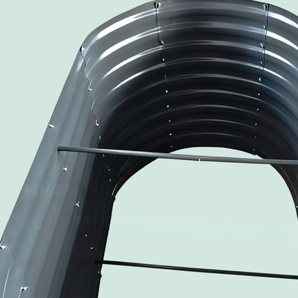 Half-Round Metal Raised Garden Bed, Galvanized