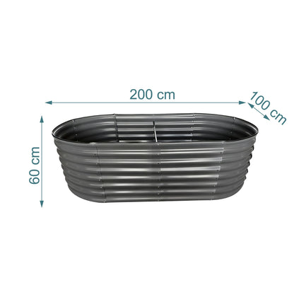 Half-Round Metal Raised Garden Bed, Galvanized