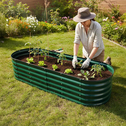 Half-Round Metal Raised Garden Bed for Vegetables
