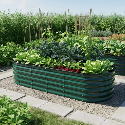 Half-Round Metal Raised Garden Bed for Vegetables