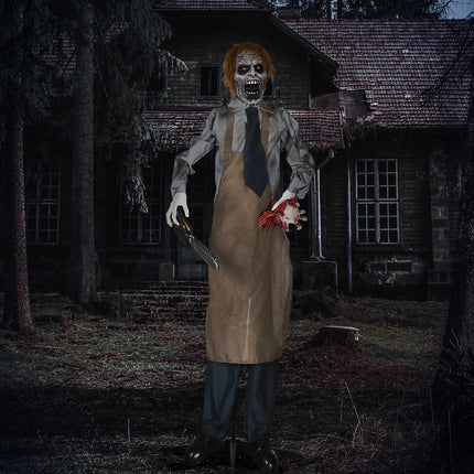 Halloween Chainsaw Killer Prop with Motion and Sound, 1.7m