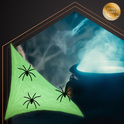 Halloween Glow-in-the-Dark Spider Web with 20 Spiders