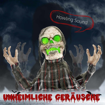 Halloween Groundbreaker Skeleton, Bendable Arms, Glowing Eyes