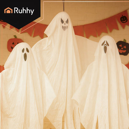Halloween Hanging Ghosts, Set of 3, 75 cm