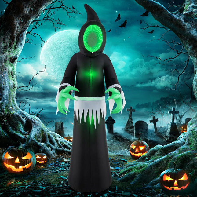 Halloween Inflatable Ghost 245 cm With Green LED Lights