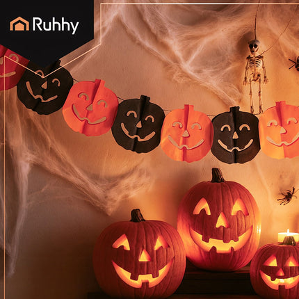 Halloween Pumpkin Garland, 3m Paper Decoration