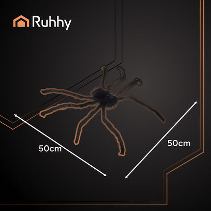 Halloween Spider Decoration, 50cm, Black, Flexible Legs