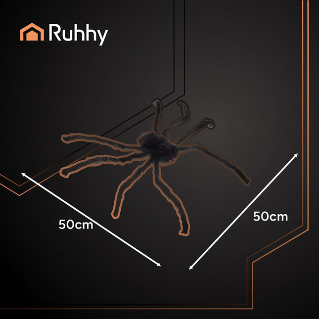 Halloween Spider Decoration, 50cm, Black, Flexible Legs