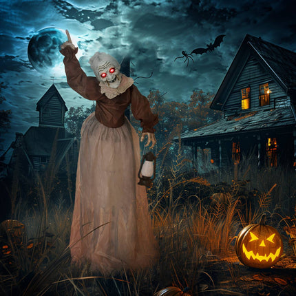 Halloween Witch Decoration, 150 cm, LED Lights, Sound