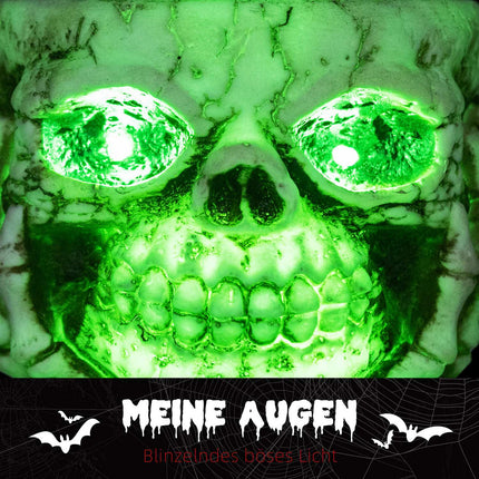 Halloween Skeleton Decoration with Light & Sound, Ø16cm Steel