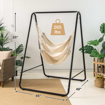 Hammock Chair With Stand, Beige, 120 kg Capacity