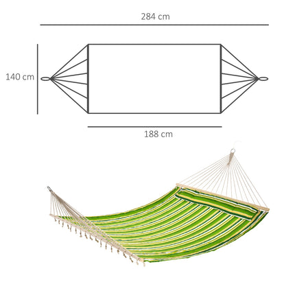 Hammock for 2 with pillow, camping, 188x140 cm, green