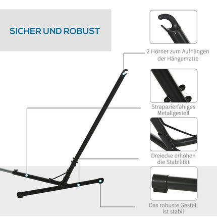 Adjustable metal hammock for garden and beach, capacity 120 kg
