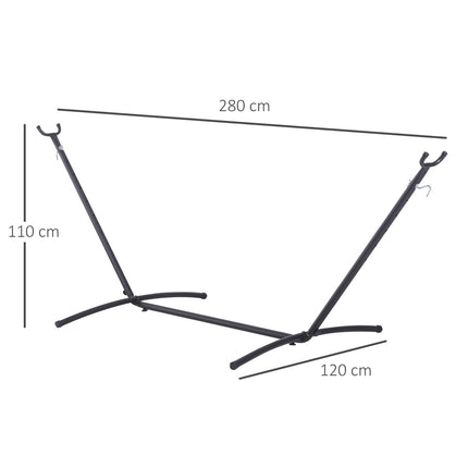 Metal hammock with hooks - 280 x 120 x 110 cm, 120 kg capacity