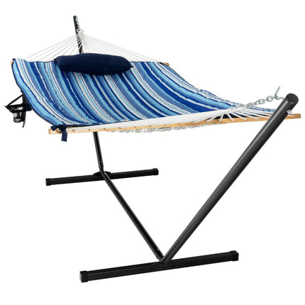 Hammock Stand Set, Steel Frame, Cushion, 200 kg