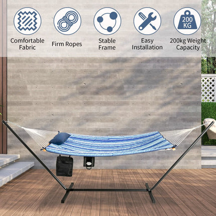 Hammock Stand Set, Steel Frame, Cushion, 200 kg