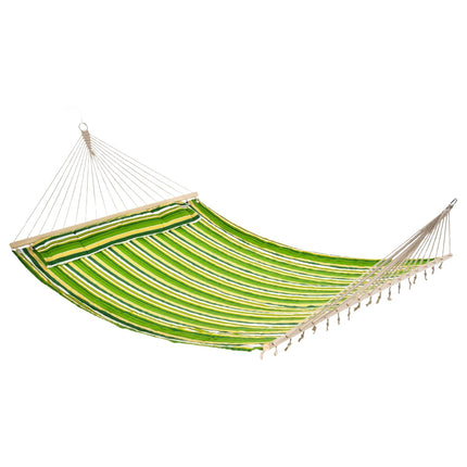 Hammock for 2 with pillow, camping, 188x140 cm, green