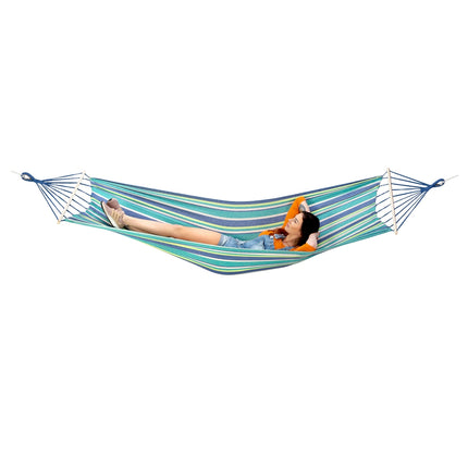 Hammock with 70cm Wooden Beam & Metal Holder, Sea Blue