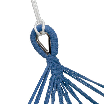 Hammock with 70cm Wooden Beam & Metal Holder, Sea Blue