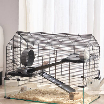 Hamster Cage, 360 View, With Water Bottle, 29.5 x 17.3 x 24 in