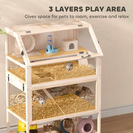 Hamster Cage with 3 Levels, Accessories, Easy Clean
