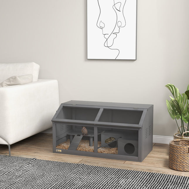 Hamster Cage with Bridge, Hut, and Platform, 85x45x44 cm
