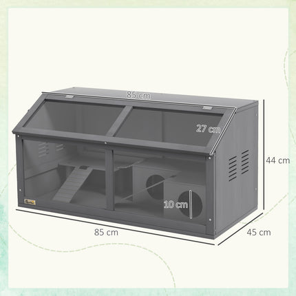 Hamster Cage with Bridge, Hut, and Platform, 85x45x44 cm