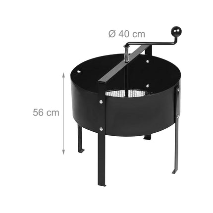 Hand-Crank Garden Sieve, Carbon Steel, Freestanding