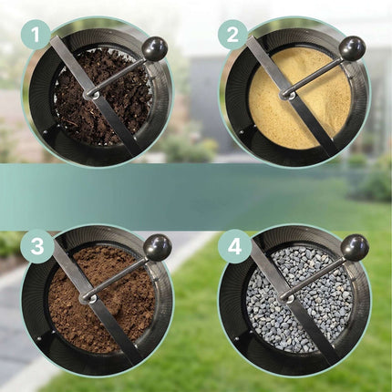 Hand-Crank Garden Sieve, Carbon Steel, Freestanding