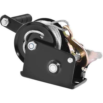 Hand Winch 800 lb, 33 ft Steel Cable, Two-Way Ratchet