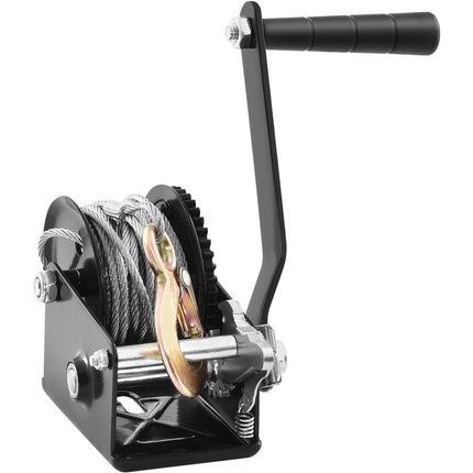 Hand Winch 800 lb, 33 ft Steel Cable, Two-Way Ratchet