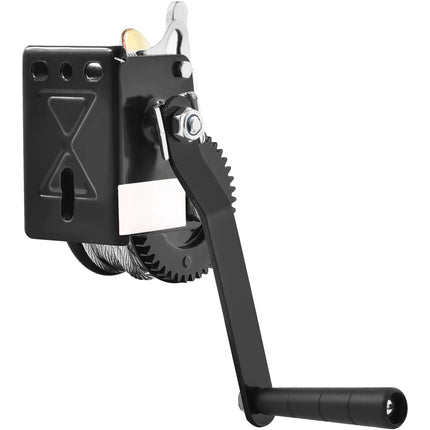 Hand Winch 800 lb, 33 ft Steel Cable, Two-Way Ratchet